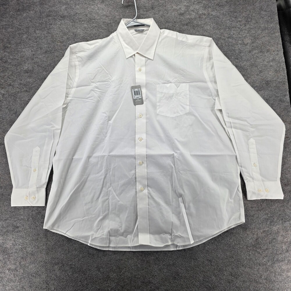 Jockey Shirt Mens XL Button Up Long Sleeve White